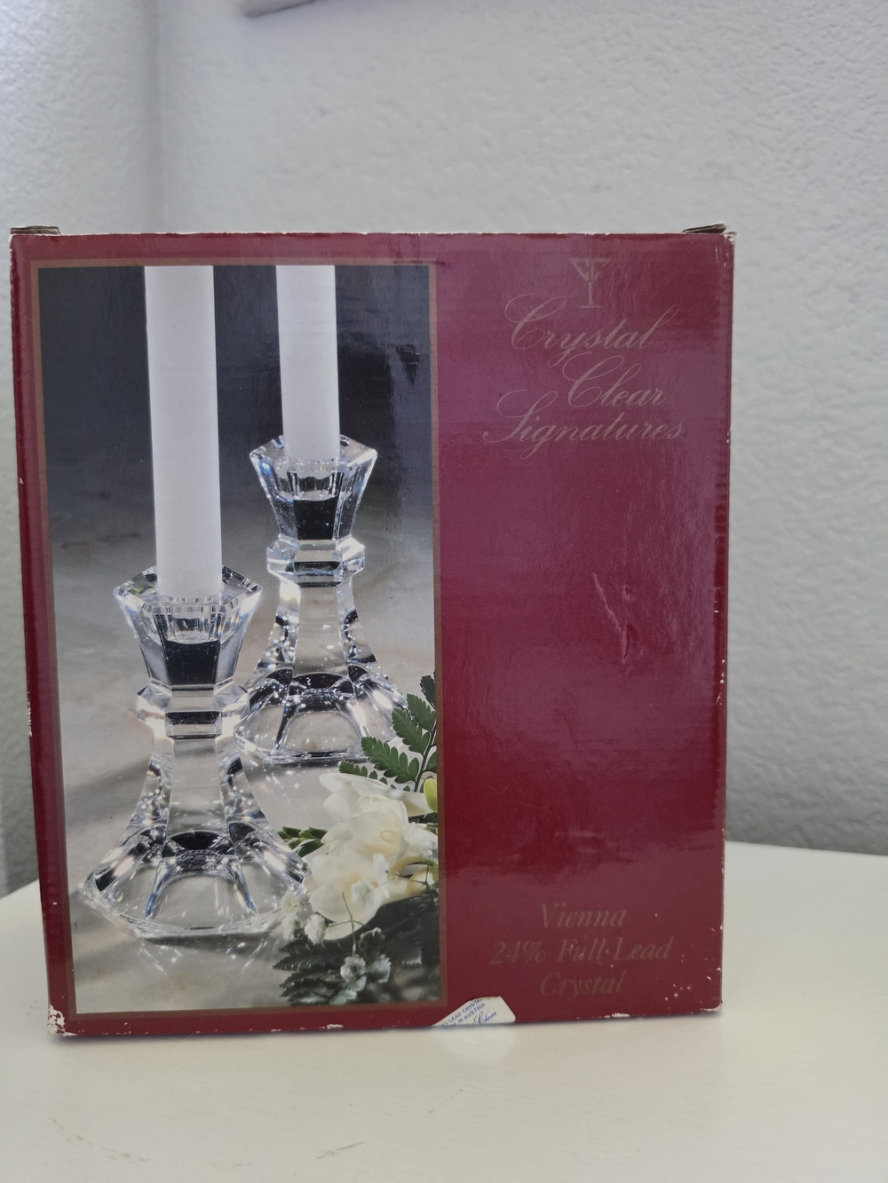 Vienna 24% Lead Crystal Candle Holders - Clear